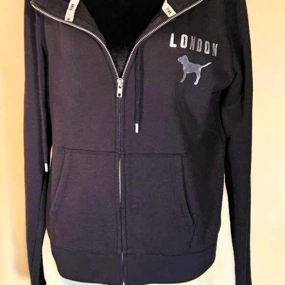 VS PINK Vintage LONDON Bling Hooded Sweatshirt (RARE!) - Picture 2 of 6